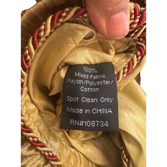 Victorian Set Of 4 Vintage Gold & Red Christmas Stockings Tassel & Cord Detail - Picture 3 of 15